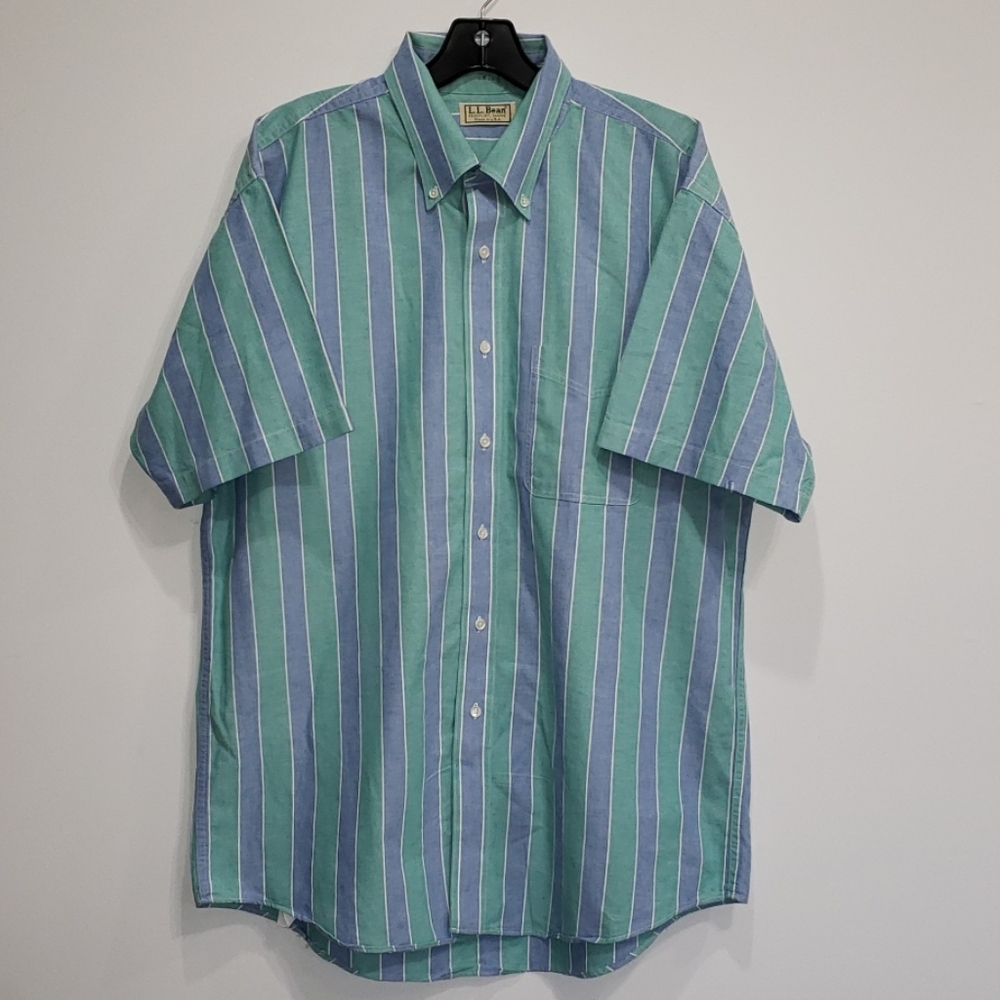 Vintage L.L.Bean Short Sleeve Stripped  Mens Large